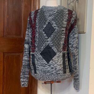 80’s CC SPORT OVERSIZED VINTAGE MIXED MEDIA SWEATER
